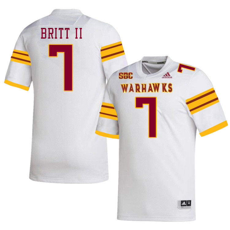 #7 Marc Britt II Louisiana-Monroe Warhawks College Football Jerseys Stitched-White